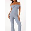 Petal & Pup womens Sharnie Off Shoulder Jumpsuit(Blue)