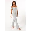Petal & Pup womens Sharnie Off Shoulder Jumpsuit(Silver)