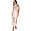 Petal & Pup Womens Anabelle Halter Neck Midi Dress(Pink Floral)