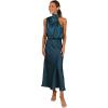 Petal & Pup Womens Anabelle Halter Neck Midi Dress(Teal)