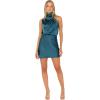 Petal & Pup Women’s Anabelle Halter Neck Mini Dress(Teal)