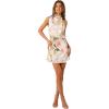 Petal & Pup Women’s Anabelle Halter Neck Mini Dress(White Floral)
