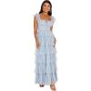 Petal & Pup Womens Belle Maxi Dress(Blue)