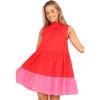 Petal & Pup Women’s Bradshaw Tiered Mini Dress(Red/Pink)