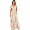 Petal & Pup Women’s Christabel Tiered Maxi Dress(Blue Floral)