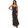 Petal & Pup Womens Ciao Ruffles Maxi Dress(Black Leopard)