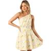 Petal & Pup Womens Cintrico One Shoulder Mini Dress(Lemon)