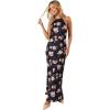 Petal & Pup Women’s Hadley Halterneck Maxi Dress(Black Floral)