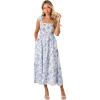 Petal & Pup Womens Janie Midi Dress(Blue Floral)