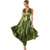 Petal & Pup Women’s Kris Pleated Maxi Dress(Martini Olive)