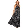 Petal & Pup Women’s Lennon Halterneck Maxi Dress(Black Floral)