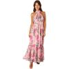 Petal & Pup Women’s Lennon Halterneck Maxi Dress(Pink Floral)