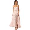 Petal & Pup Women’s Lillee Tiered Maxi Dress(Pink Floral)
