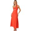 Petal & Pup Womens Luna One Shoulder Maxi Dress(Tangerine)