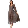 Petal & Pup Women’s Lustre Long Sleeve Midi Dress(Bronze)