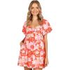 Petal & Pup Women’s Maggie Mini Dress(Pink Red Floral)