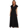 Petal & Pup Womens Maverick Wrap Maxi Dress(Black)
