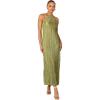 Petal & Pup Women’s Melody Plisse Halter Maxi Dress(Olive)