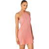 Petal & Pup Womens Melody Plisse Halter Mini Dress(Coral)