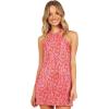 Petal & Pup Womens Melody Plisse Halter Mini Dress(Hot Pink)