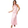 Petal & Pup Women’s Mila Halterneck Maxi Dress(Pink Floral)