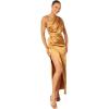 Petal & Pup Women’s Nadia One Shoulder Maxi Dress(Bronze)