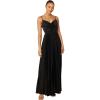 Petal & Pup Womens Naira Pleated Maxi Dress(Black)
