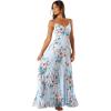 Petal & Pup Womens Naira Pleated Maxi Dress(Blue Floral)