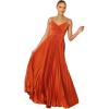Petal & Pup Womens Naira Pleated Maxi Dress(Sunset Orange)