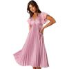 Petal & Pup Womens Nova Flutter Sleeve Midi Dress(Dusty Rose)
