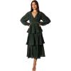 Petal & Pup Women’s Pippa Long Sleeve Midi Dress(Emerald)