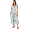 Petal & Pup Women’s Raphael Tiered Maxi Dress(Blue)