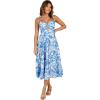 Petal & Pup Women’s Rose Midi Dress(Blue/White)