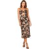 Petal & Pup Women’s Saga Cut Out Midi Dress(Black Floral)