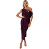Petal & Pup Womens Santiago Off Shoulder Midi Dress(Purple)