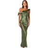 Petal & Pup Women’s Selma Off Shoulder Maxi Dress(Olive)