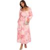 Petal & Pup Womens Sharine Long Sleeve Dress(Pink Floral)
