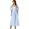 Petal & Pup Women’s Solana Off Shoulder Midi Dress(Blue)