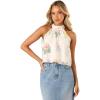 Petal & Pup Women’s Willa Halterneck Top(White Floral)