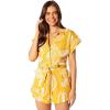 Petal & Pup womens Georgina Tie Waist Romper(Yellow)