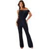 Petal & Pup womens Heather One Shoulder Jumpsuit(Navy)