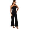 Petal & Pup womens Louise Feather Trim Jumpsuit(Black)