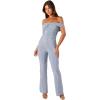 Petal & Pup womens Sharnie Off Shoulder Jumpsuit(Blue)