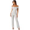 Petal & Pup womens Sharnie Off Shoulder Jumpsuit(Silver)