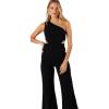 Petal & Pup womens Tina One Shoulder Jumpsuit(Black)