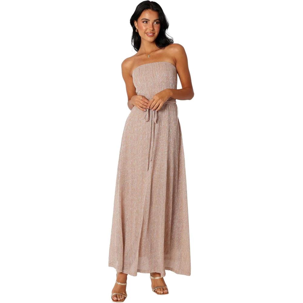 imagePetal ampamp Pup Womens Farley Strapless Maxi DressRose Gold Stripe