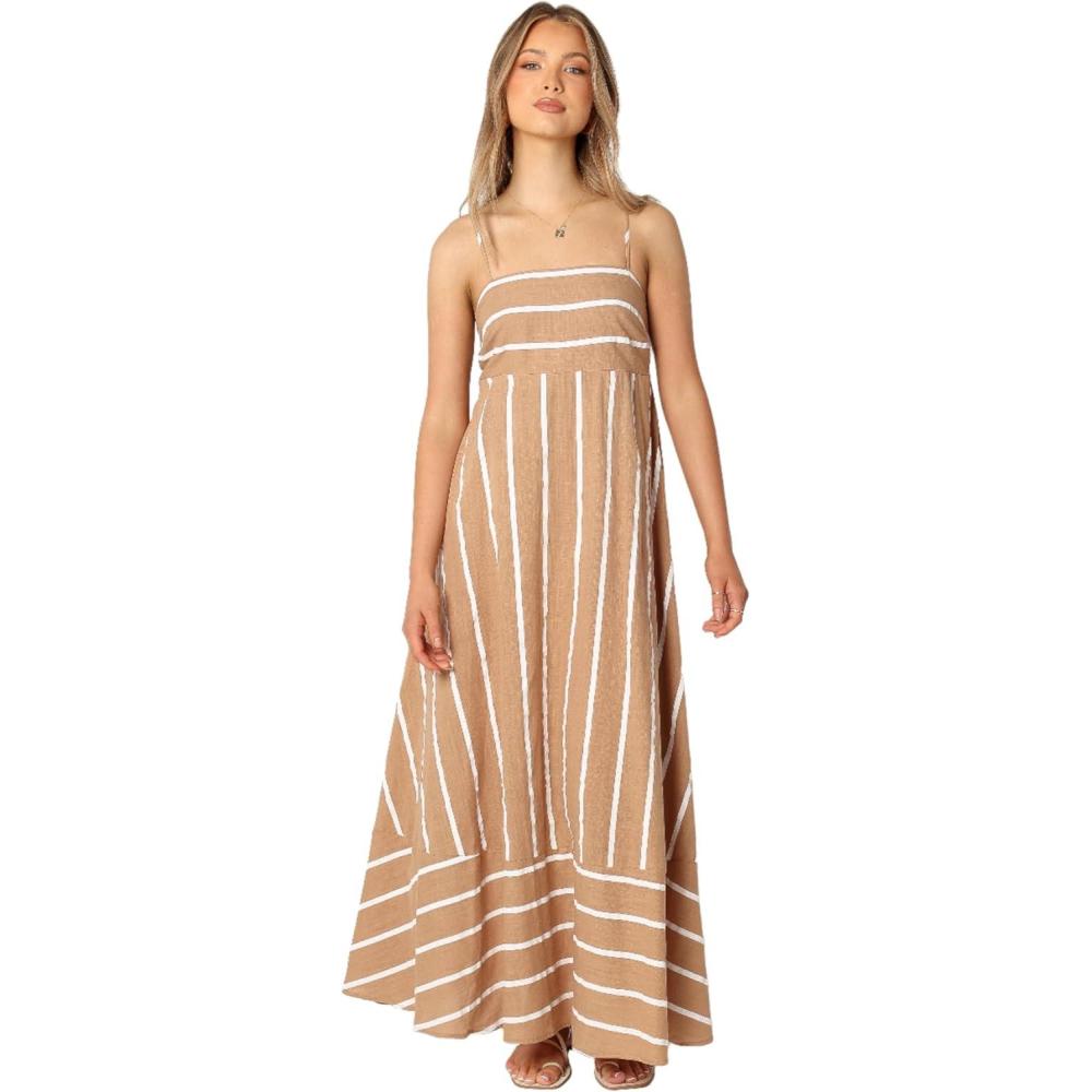 imagePetal ampamp Pup Womens Brea Maxi DressTan Stripe
