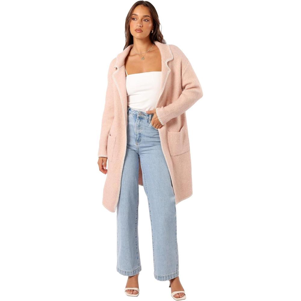 imagePetal ampamp Pup Womens Oaklynn Contrast Stitch CoatiganPink